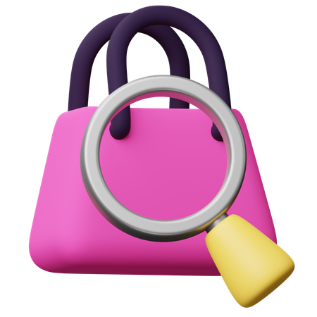 Search Shopping Bag  3D Icon