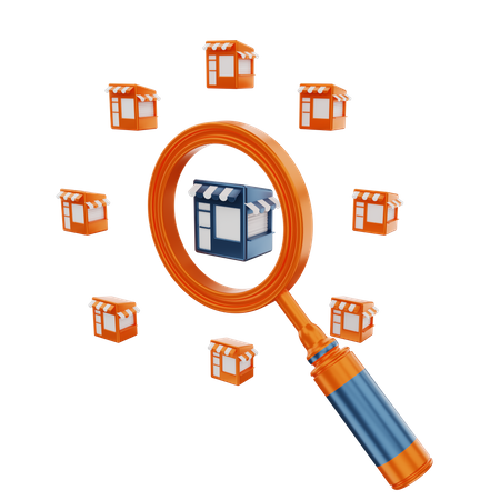Search Shopping Store  3D Icon
