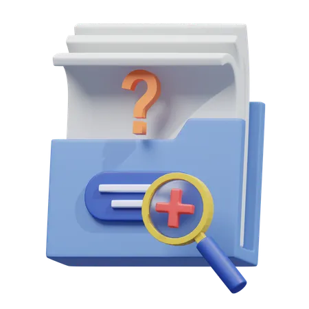 A 3 D Rendering Of A Folder Icon With A Question Mark Ideal For Representing Searches Within Unknown Or Unspecified Files 3D Icon