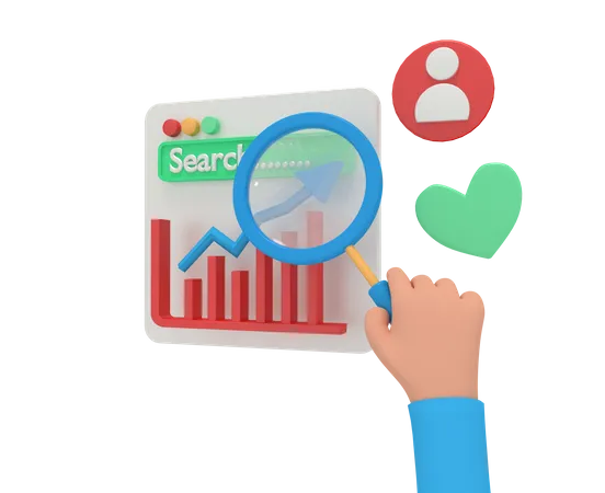 Search User Analysis  3D Illustration