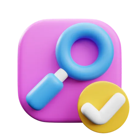 Search Verify  3D Icon