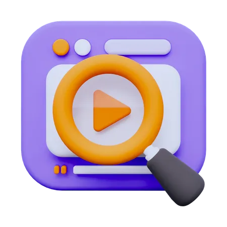 Search video  3D Icon