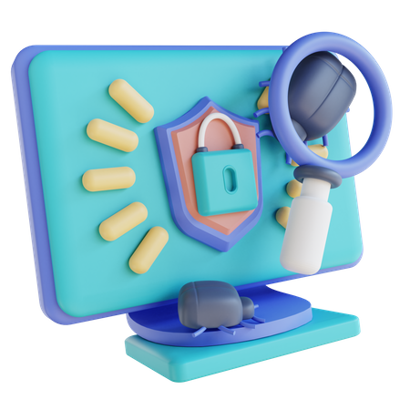 Search Virus Computer Security  3D Icon