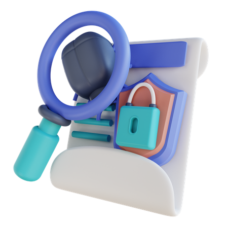 Search Virus Document Security  3D Icon