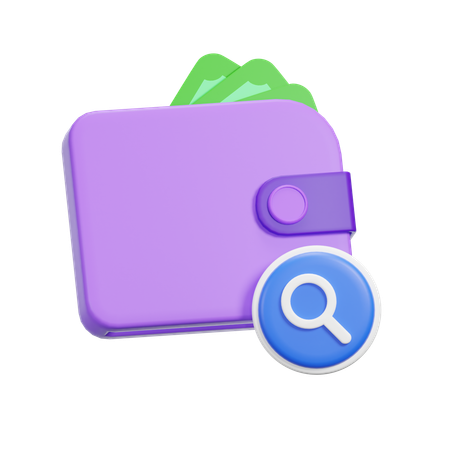 Search Wallet  3D Icon