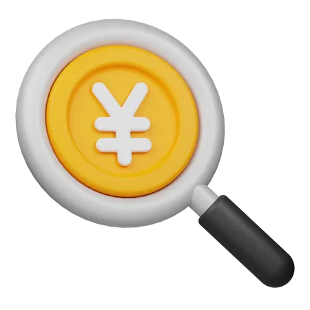 Search Yen Coin  3D Icon