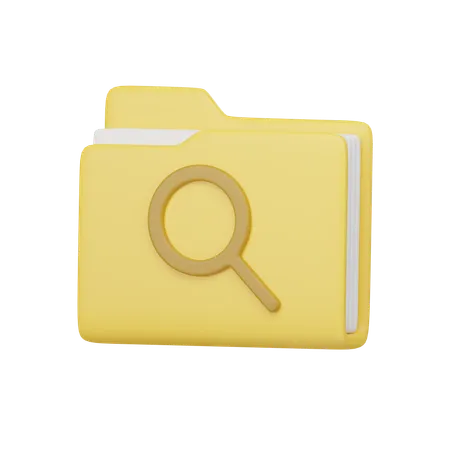 Searches Folder With Transparent Background 3D Icon