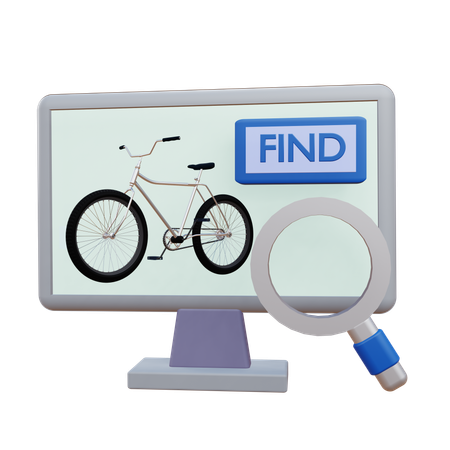 Searching A Bike  3D Icon