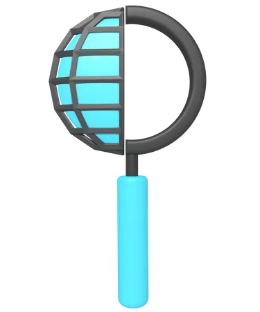 3 D Icon Of Searching Browser With Magnifying Glass 3D Icon