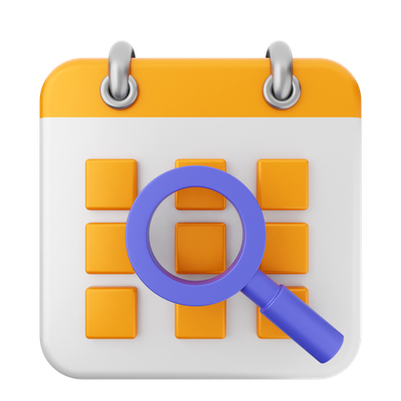 Searching Calendar  3D Icon