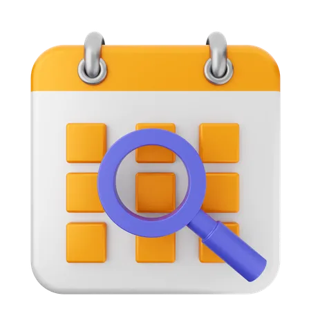 Searching Calendar  3D Icon