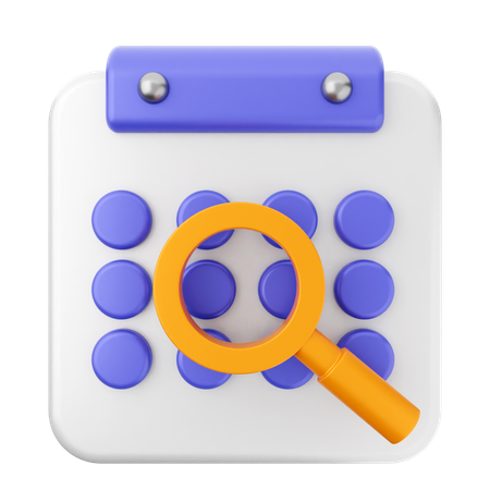 Searching Calendar  3D Icon