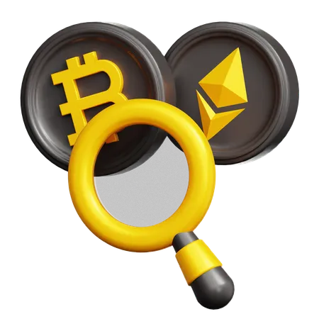 Searching Cryptocurrency  3D Icon