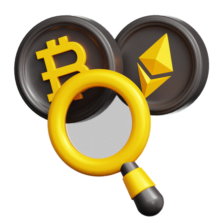 Searching Cryptocurrency  3D Icon