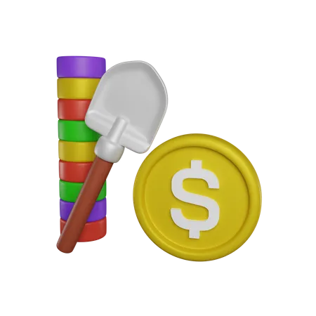 Searching Dollars  3D Icon