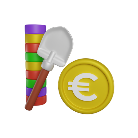 Searching Euros  3D Icon