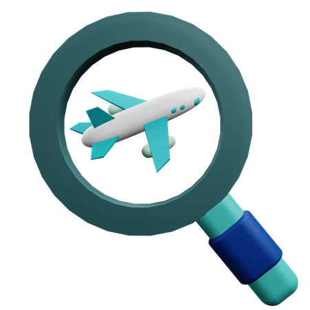 Searching Flight  3D Icon