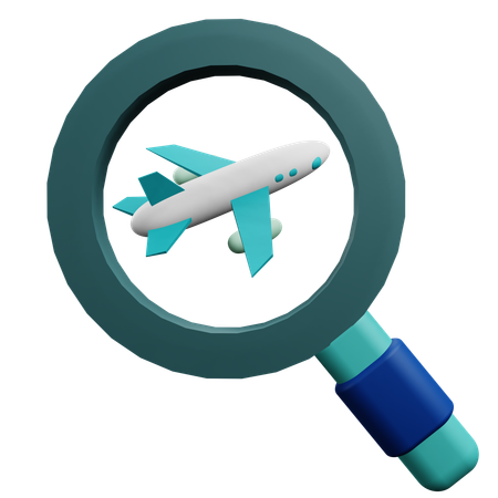 Searching Flight  3D Icon
