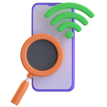 Smartphone Searching Wifi Connection Icon 3 D Illustration 3D Illustration