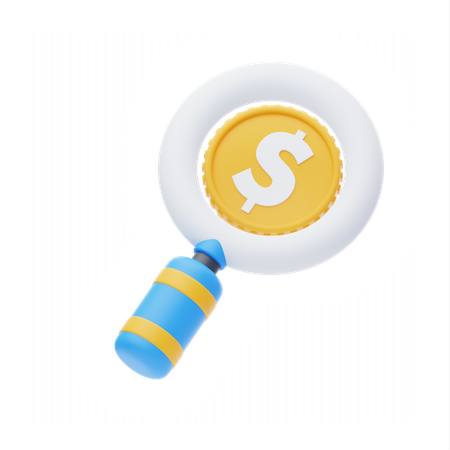 Searching for money  3D Icon