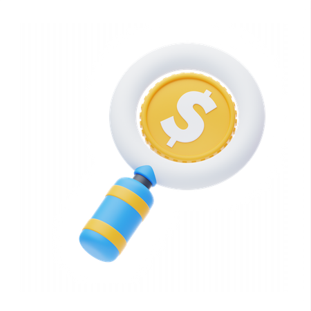 Searching for money  3D Icon