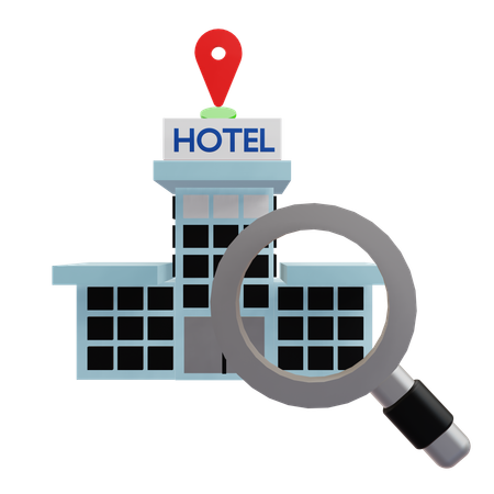 Searching Hotel  3D Icon