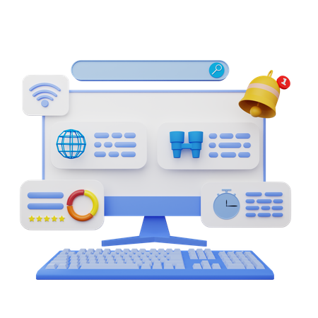 Searching on internet  3D Icon