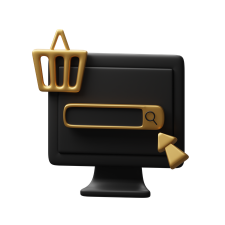 Searching on shopping web  3D Icon