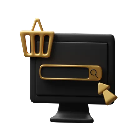 Searching on shopping web  3D Icon