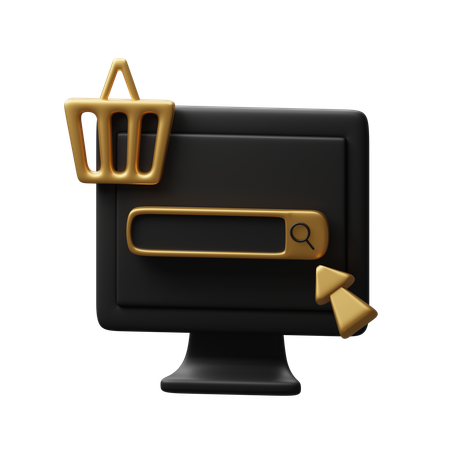 Searching on shopping web  3D Icon