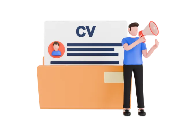 Searching Right Employee  3D Illustration
