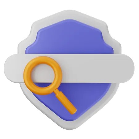 Searching Shield Protection  3D Icon