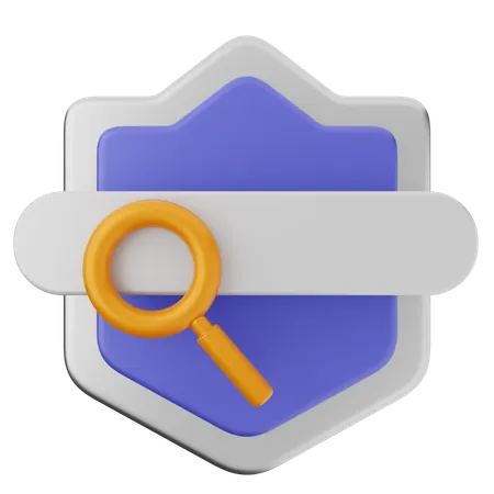 Searching Shield Protection  3D Icon