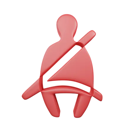 Seatbelt Indicator Sign On Dashboard Vehicle 3D Icon