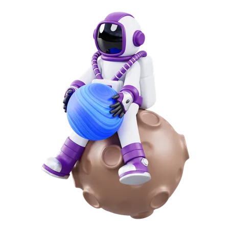 Seated Astronaut  3D Icon