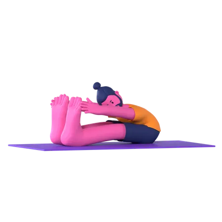 Seated Forward Bend  3D Icon
