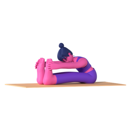 Seated Forward Bend Pose  3D Icon