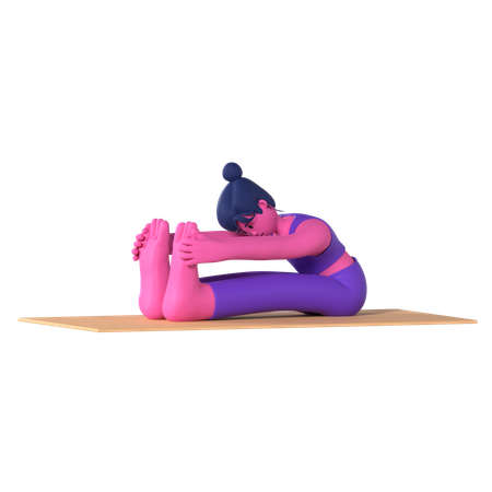 Seated Forward Bend Pose  3D Icon