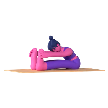 Seated Forward Bend Pose  3D Icon