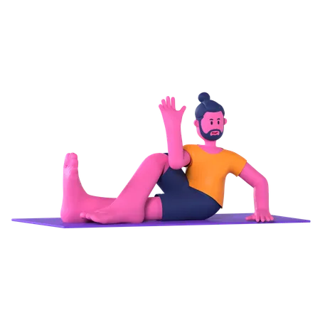 Seated Spinal Twist  3D Icon