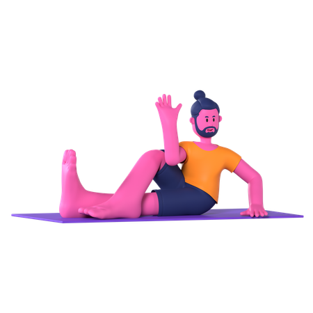 Seated Spinal Twist  3D Icon