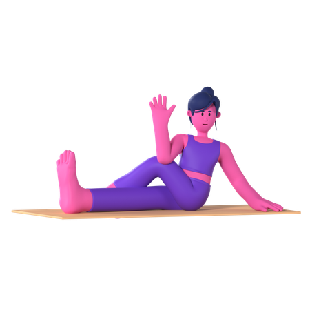 Seated Spinal Twist Pose  3D Icon