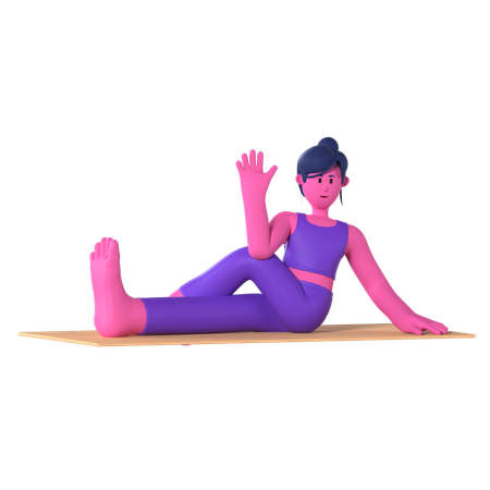 Seated Spinal Twist Pose  3D Icon