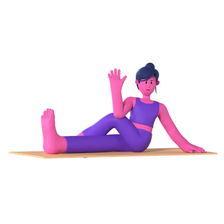 Seated Spinal Twist Pose  3D Icon
