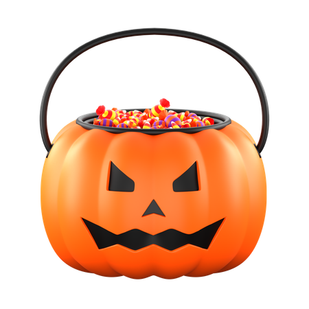 Seau à bonbons pour bonbons ou friandises  3D Icon
