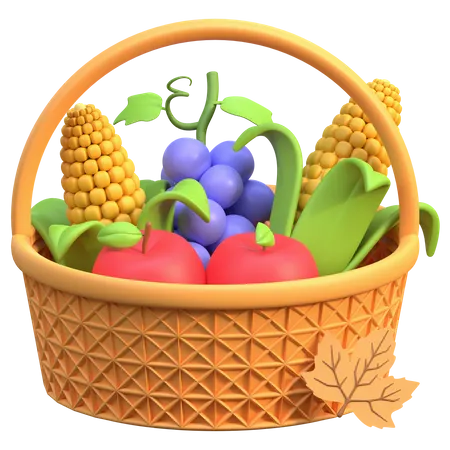 Seau à fruits  3D Icon