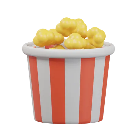 Seau à pop-corn  3D Icon