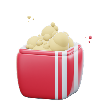 Seau à pop-corn  3D Icon