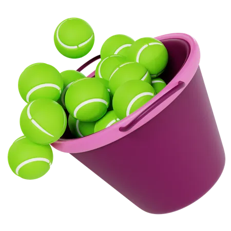 Seau de balles de tennis  3D Icon