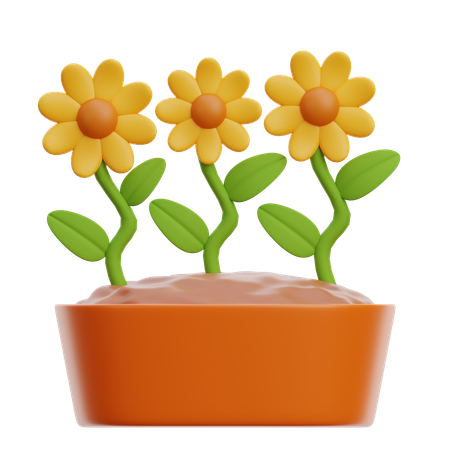 Seau à fleurs  3D Icon